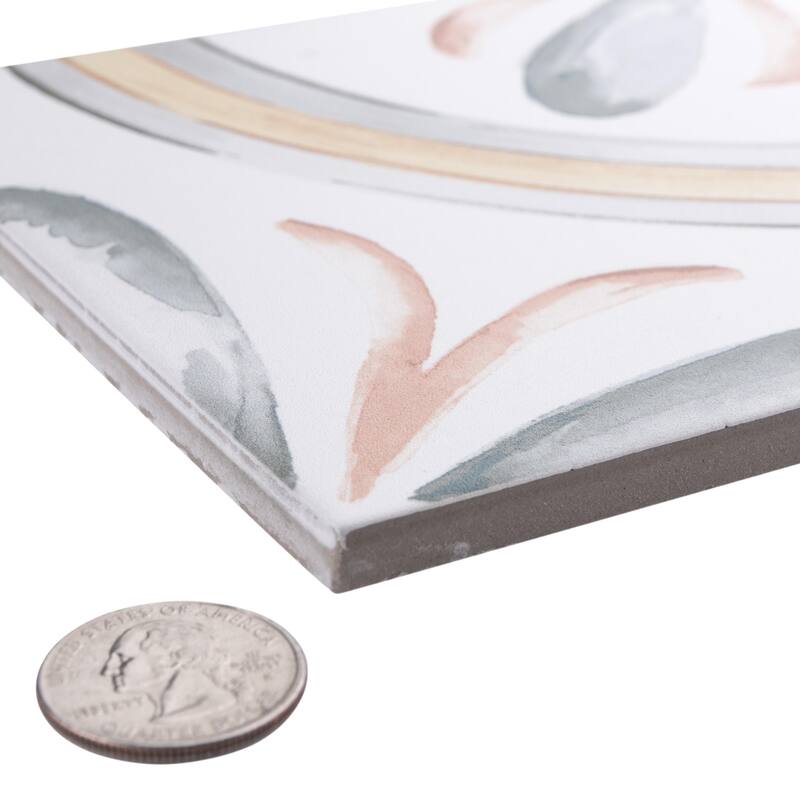 Merola Tile Saint Germain Chaud Deco Rivette 5-3/4" x 5-3/4" Porcelain Floor and Wall Tile