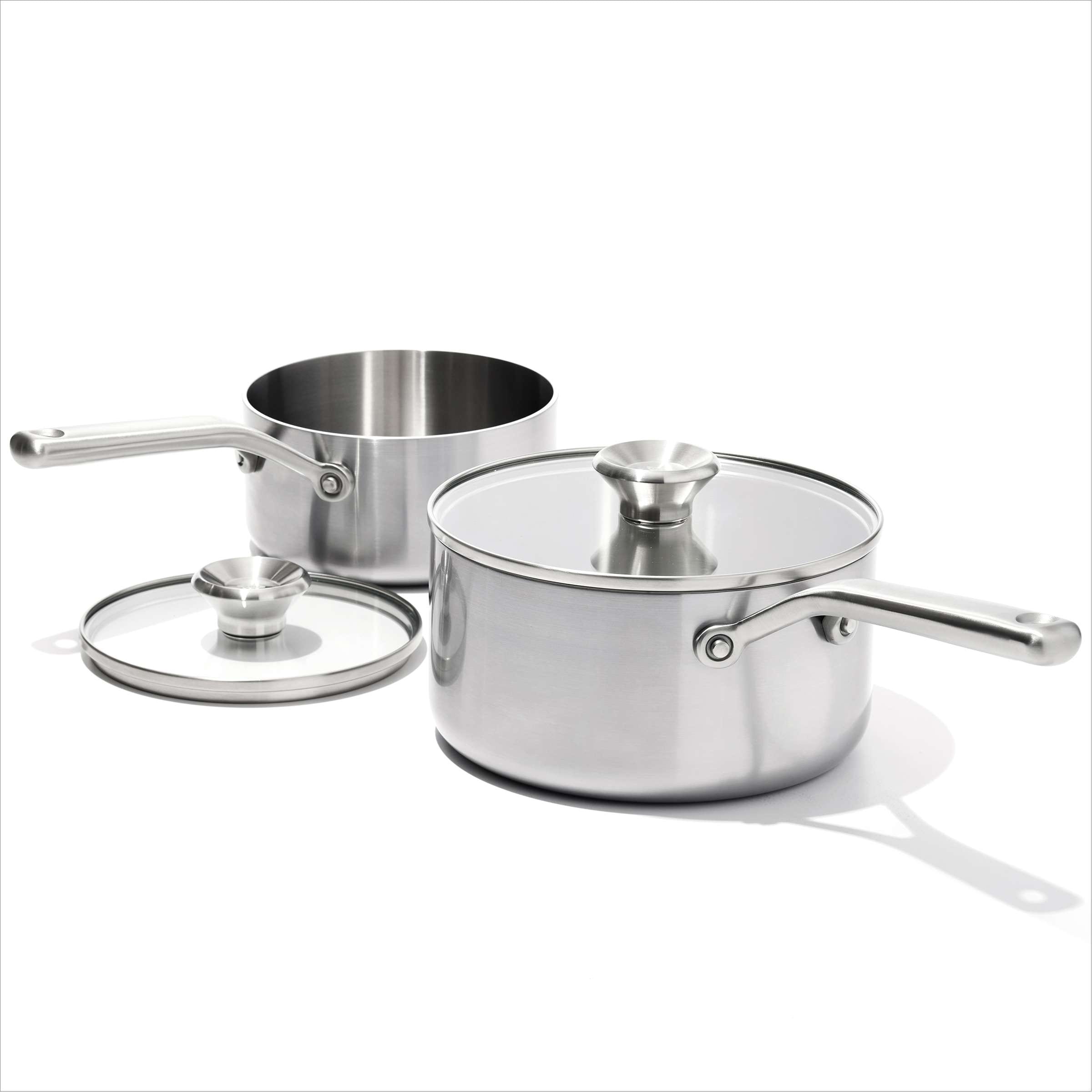 OXO Mira 3-Ply Stainless Steel Saucepan Set, 1.6 Qt and 3.25 Qt - Bed Bath  & Beyond - 38077176