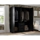 preview thumbnail 20 of 38, Palace Imports 100% Solid Wood Cosmo 3-Door Wardrobe Armoire with Solid Wood or Mirrored Doors