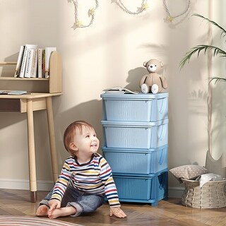 Kids Toy Storage Chest With 4 Drawer
