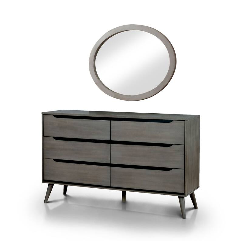 Coop Mid-century Modern Grey Wood 4-Piece Platform Bedroom Set by Furniture of America