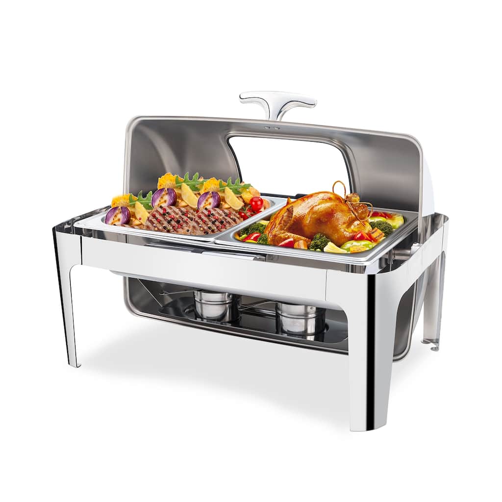 1 Set / 2 Set Stainless Steel 9 Quarts Rectangle Chafing Dish