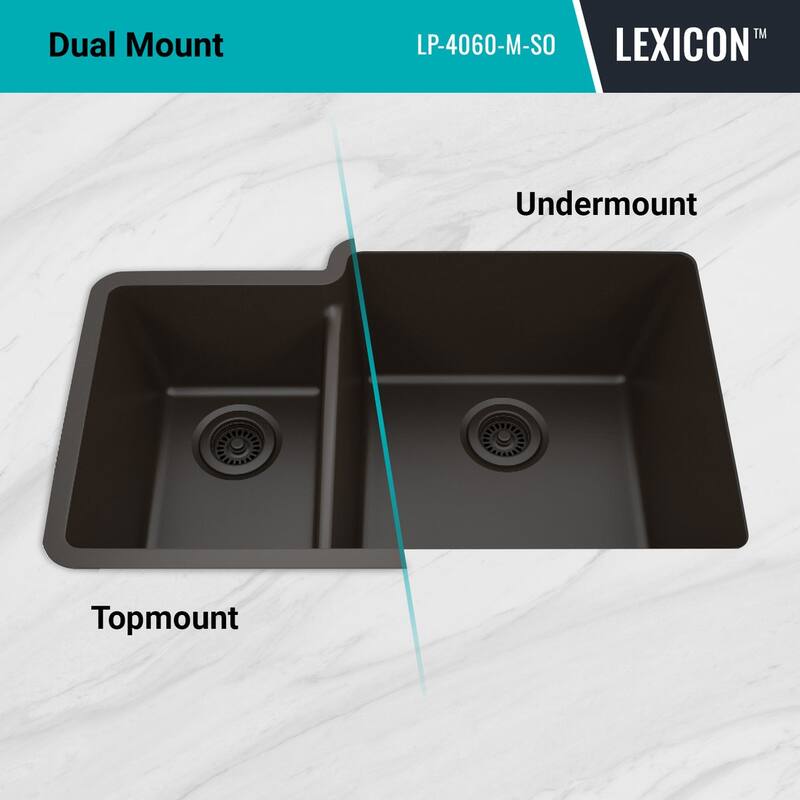 32 Inch Lexicon Platinum Quartz Composite Drop-in Undermount Galaxy Mocha - 19" W x 32" L x 9.75" H
