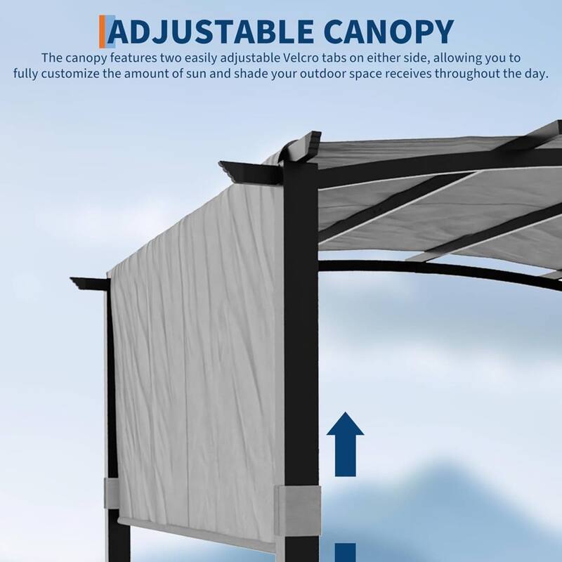 13x9 FT Outdoor Patio Arched Pergola Gazebo for Backyard Garden Porch Lawn