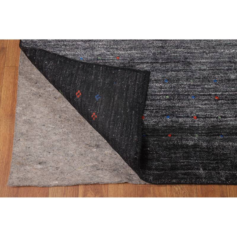 Gabbeh Oriental Area Rug Handmade Tribal Grey Silk Carpet - 8'11" x 11'11"