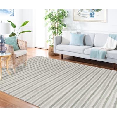 Martha Stewart by SAFAVIEH Hand Drawn Stripe Wool/ Viscose Rug
