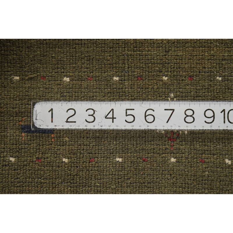 Hand Knotted Oriental 100% Wool Carpet Tribal Animal Pictorial Green Gabbeh Area Rug - 5' 3'' X 3' 0''