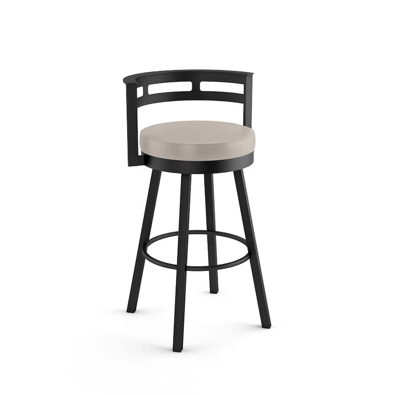 Amisco Render Swivel Counter Stool - Cream Faux Leather / Black Metal