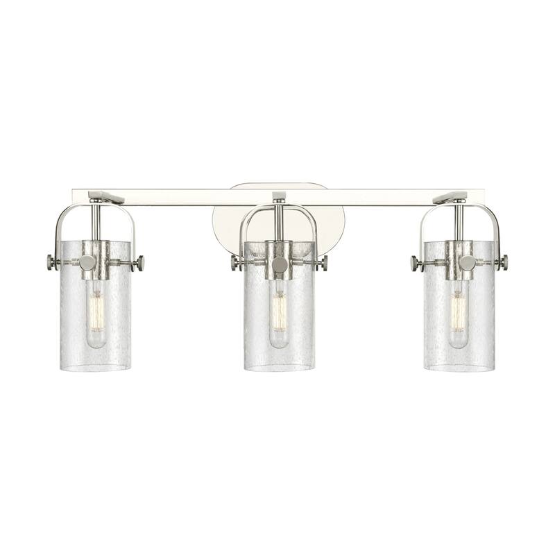 Innovations Lighting 423-3W-11-25 Pilaster II Cylinder Vanity Pilaster - Polished Nickel / Seedy