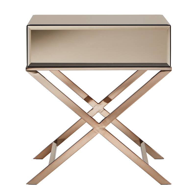 Camille X Base Mirrored Accent Campaign Table by iNSPIRE Q Bold