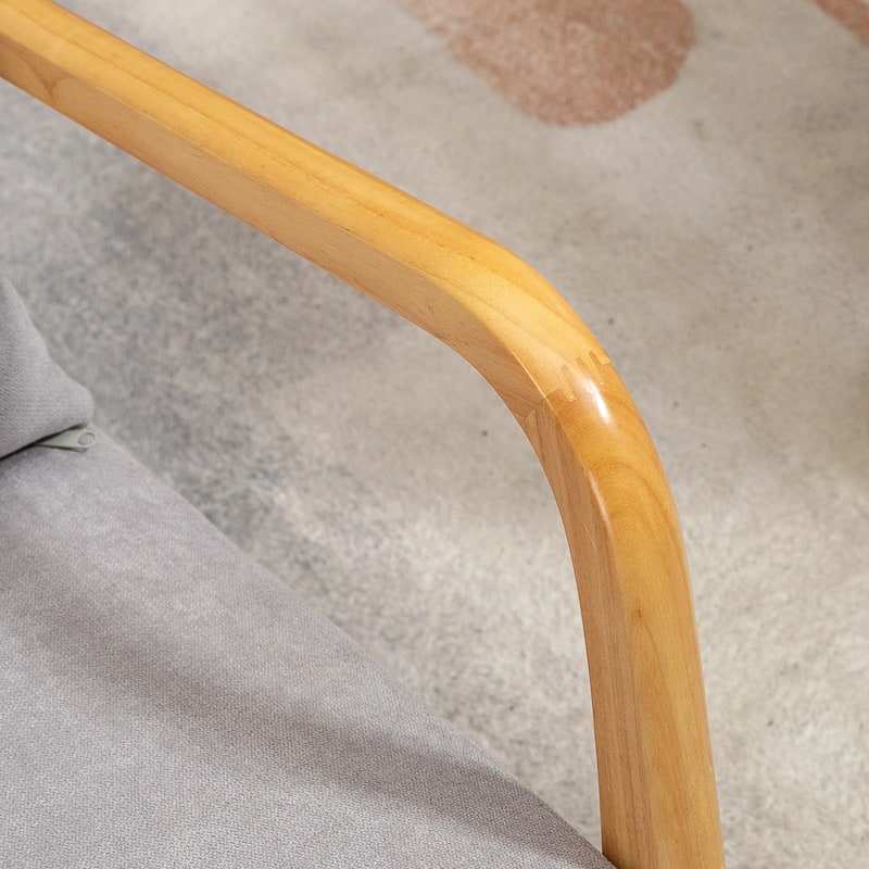 Fabric Accent Chair Armchair with Wood Legs for Bedroom