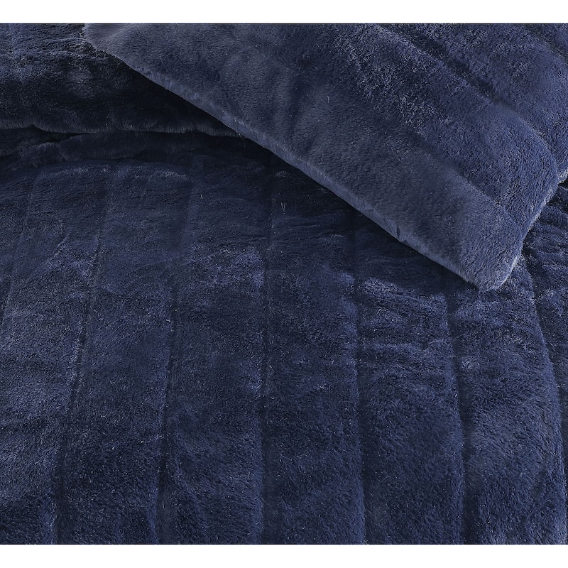 KARL LAGERFELD PARIS Channel Bunny Faux Fur Duvet Set