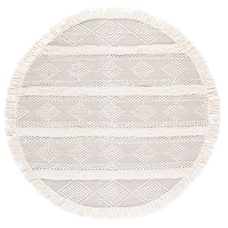 SAFAVIEH Handmade Natura Cacilda Wool Rug - 6' Round - Natural/Ivory