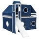 preview thumbnail 11 of 9, Full Size Loft Bed with Slide, Tent and Tower