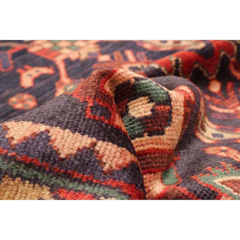 ECARPETGALLERY Hand-knotted Anadol Dark Navy Wool Rug - 4' 3" x 7' 1"