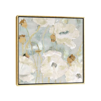 iCanvas "Poppies In The Wind Cream square" by Marie Elaine Cusson Framed Canvas Print
