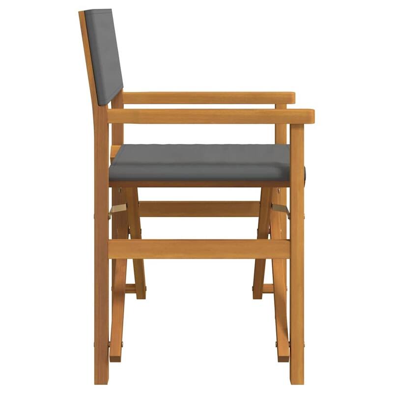vidaXL Director's Chair Set of 2 Grey Teak wood and polyester Medium - 21.5 x 22.4 x 33.5 in