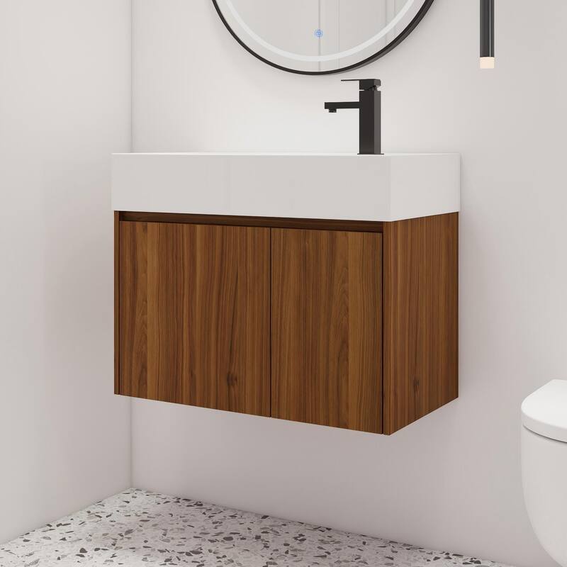 Malwee 24"/30" Bathroom Vanity with Sink, Floating Bathroom Vanity with Soft Close Door