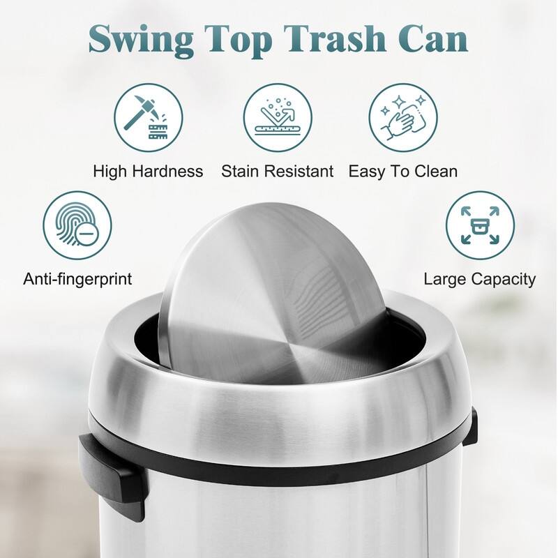 17 Gallon Swing Open Trash Can