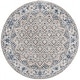 preview thumbnail 29 of 66, SAFAVIEH Brentwood Dile Oriental Damask Trellis Rug 5' Round - Light Grey/Blue - Round
