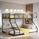 preview thumbnail 1 of 9, Twin XL over Queen Metal Floor Bunk Bed, Black Black