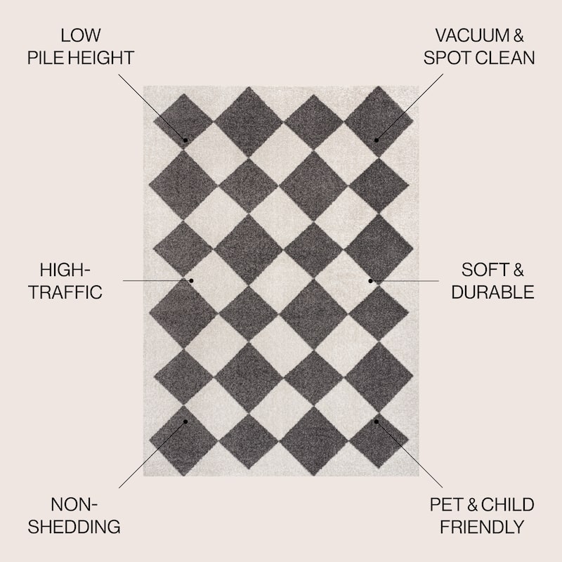 JONATHAN Y Porter Classic Geometric Diamond Pattern Rug