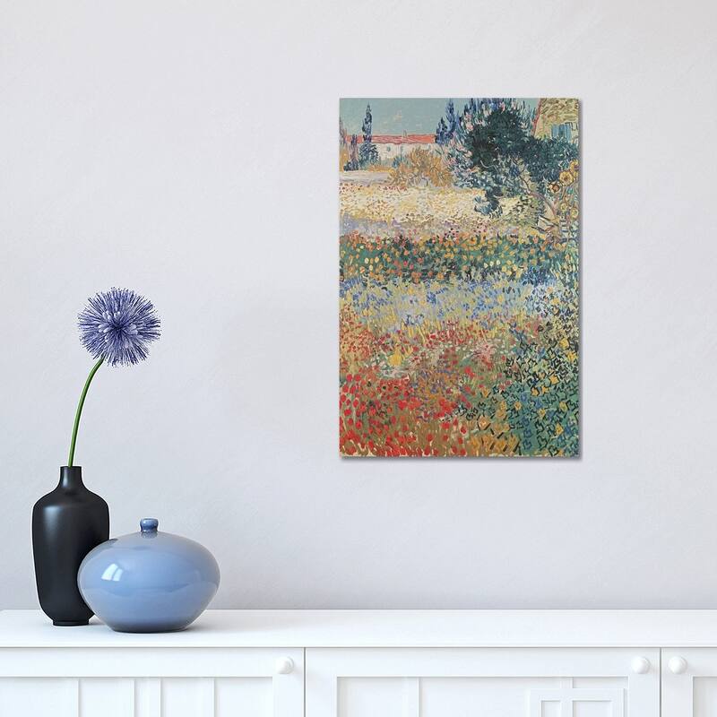 iCanvas "Garden in Bloom, Arles, July 1888 " by Vincent van Gogh Canvas Print - 18x12x1.5