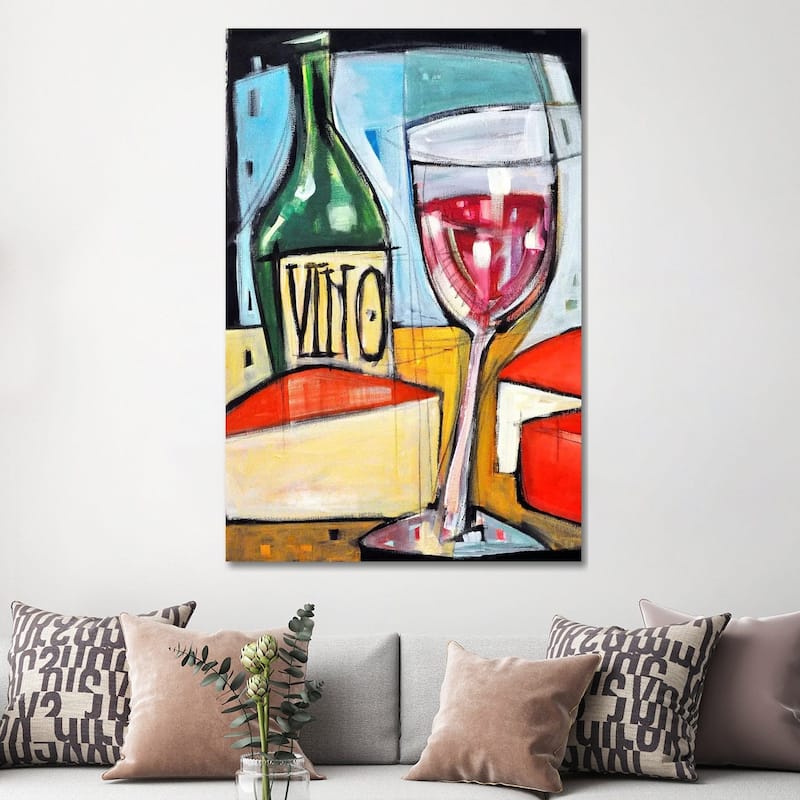 iCanvas "Red Wine And Cheese" by Tim Nyberg Canvas Print