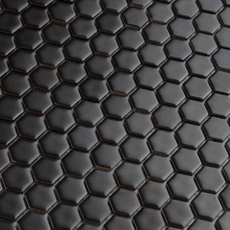 Merola Tile Colmena Hex Matte Carbon 11-1/2" x 11-5/8" Porcelain Mosaic Floor and Wall Tile