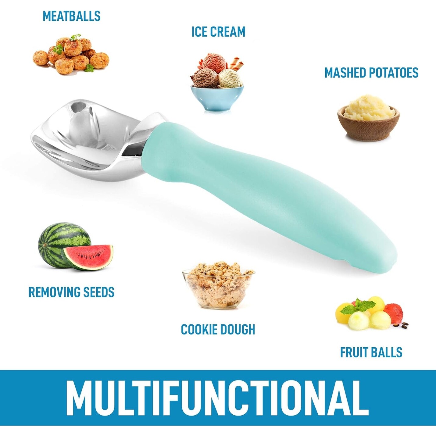 Zulay Kitchen Ice Cream Scoop With Soft Easy Grip Handle - On Sale