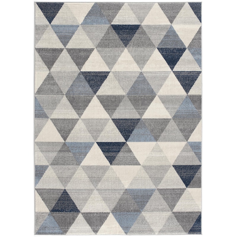 HomeRoots Geometric Coastal Rectangle Area Rug - 36 in. x 27 in. x 0.4 in.
