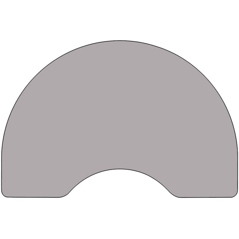 Mobile 48''W x 72''L Kidney Thermal Laminate Activity Table - Adjustable Legs