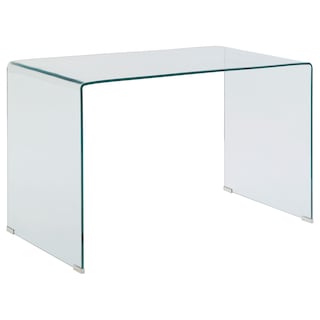 Ripley 47-inch Tempered Bent Glass Writing Desk Clear