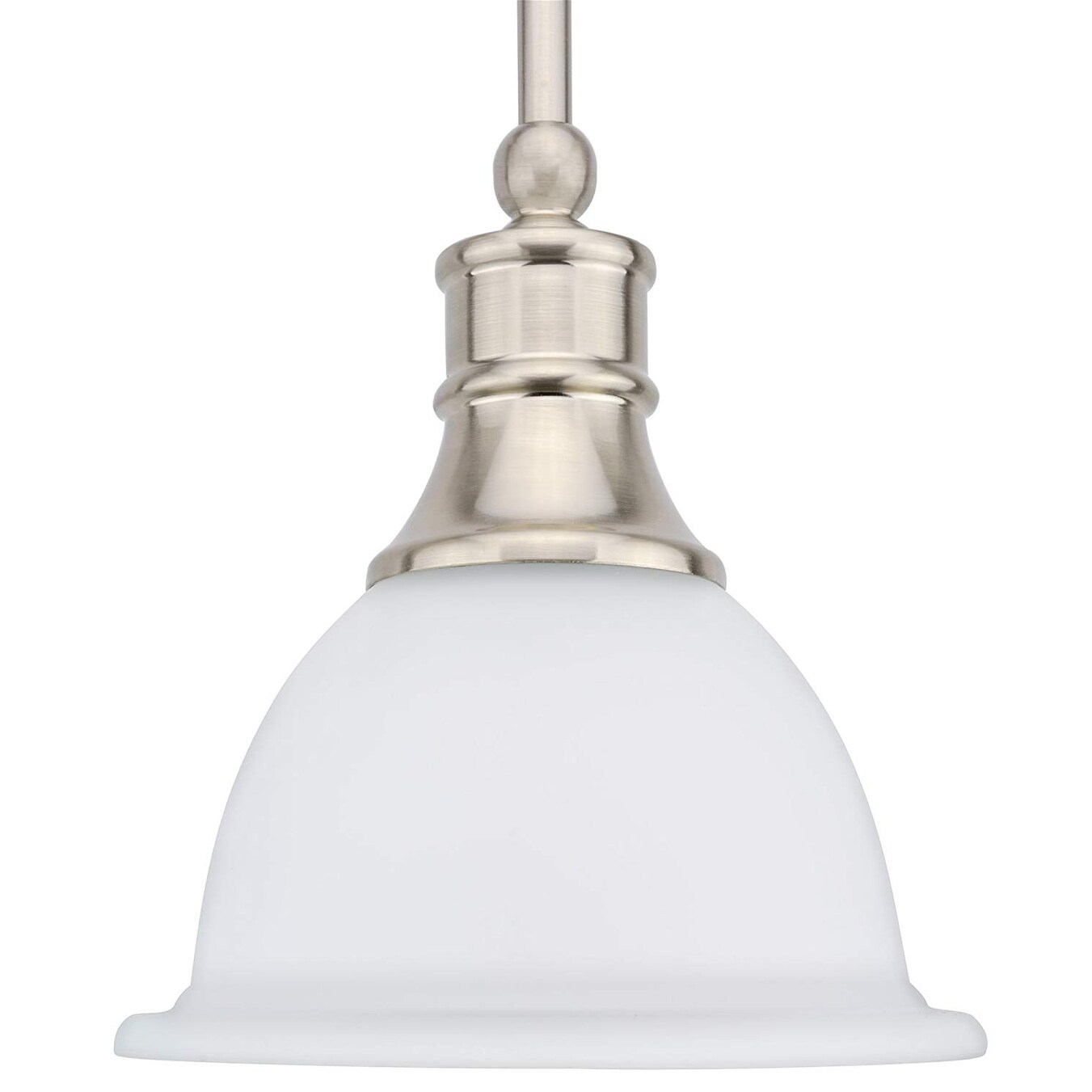 Brushed nickel pendant light frosted glass top