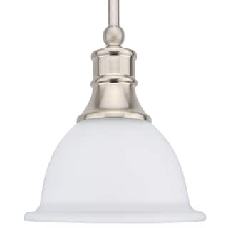 Modern adjustable frosted glass pendant light with nickel brushed finish