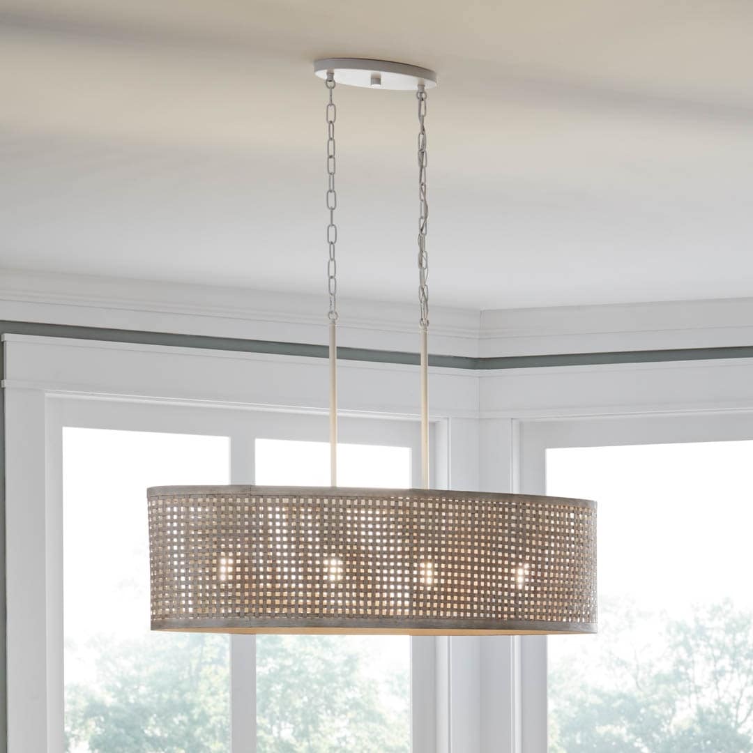 Kichler Lighting Sayulita 4-Light White Wicker Chandelier