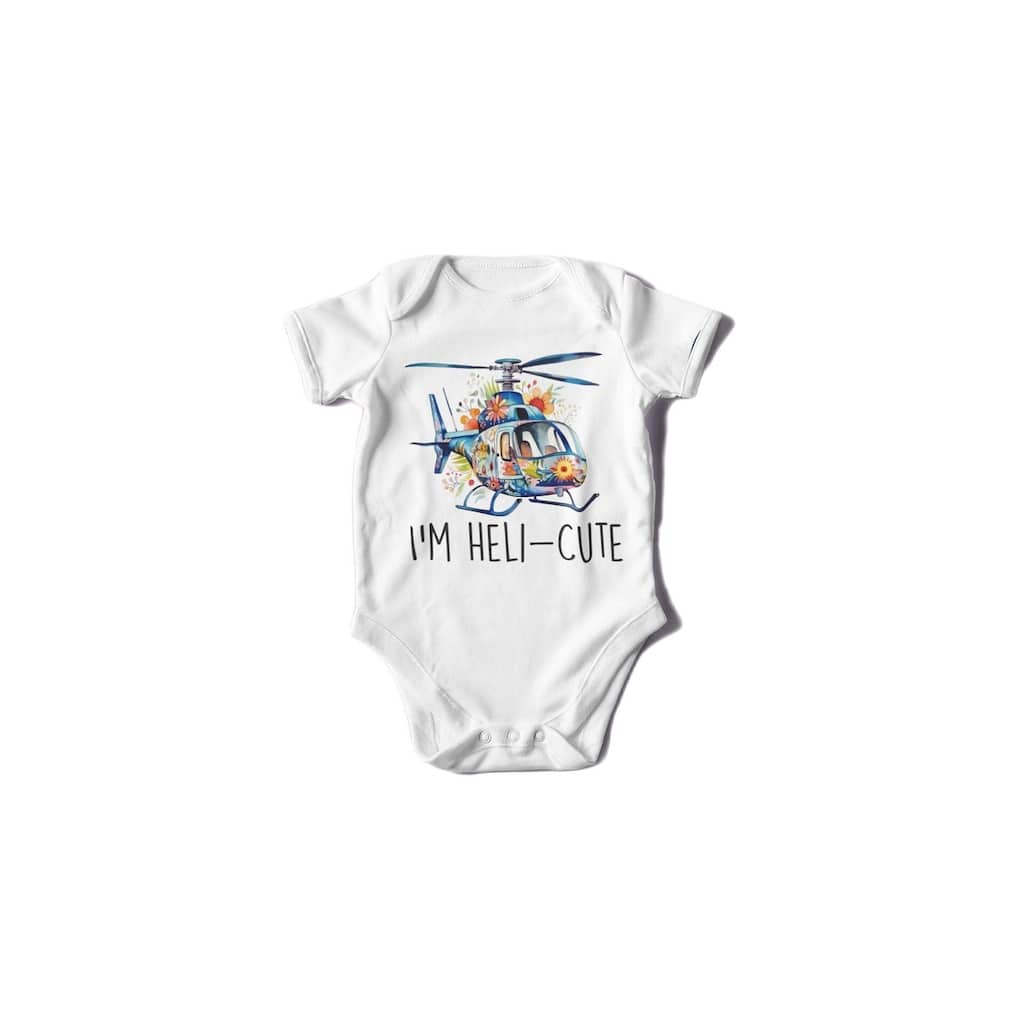 Helicopter Floral - Baby Boy Girl Clothes Infant Bodysuit Funny Cute Newborn