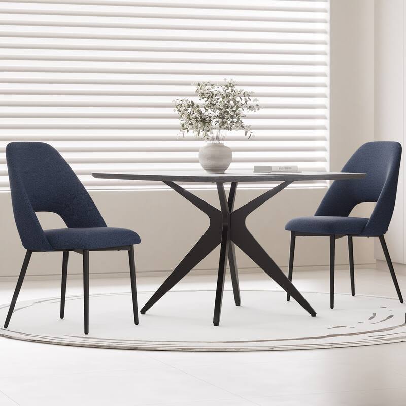 Modern Square Dining Table for 2-4, Small Kitchen Table with Metal Legs