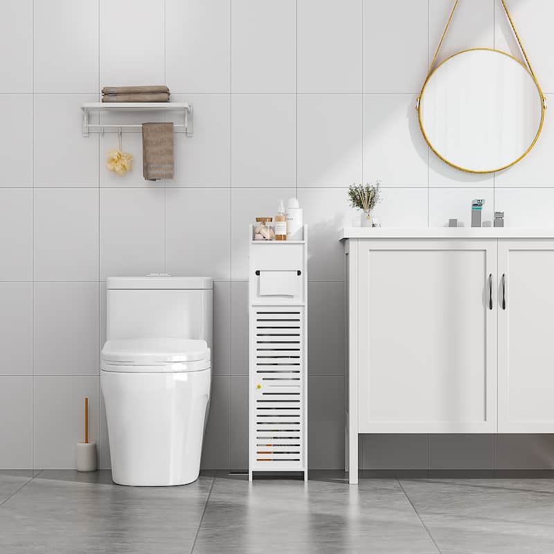 Freestanding Toilet Paper Holder Stand Over The Toilet Storage Cabinet Bathroom Storage Cabinet for Small Spaces