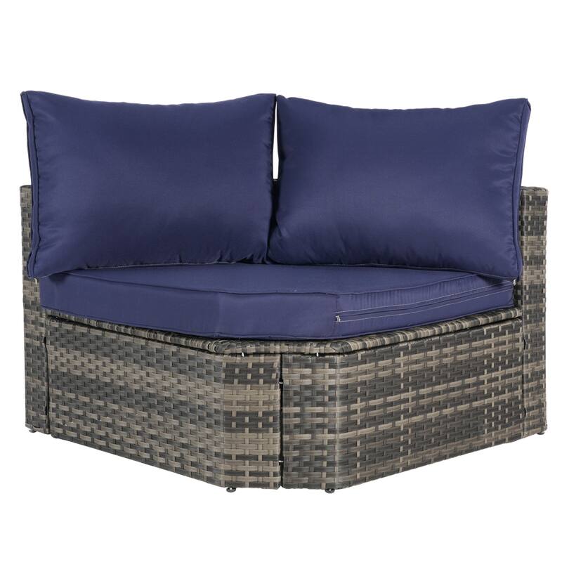 8 Piece Outdoor Patio Sofa Set,Sectional Wicker Patio Conversation Set - N/A