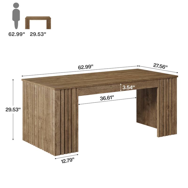 63 Inch Large Office Computer Desk for Home Office