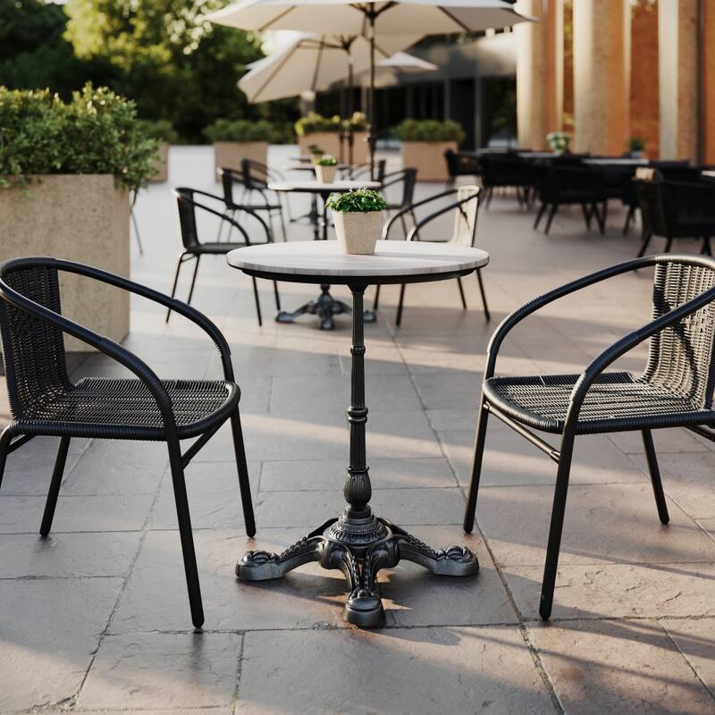 Commercial All-Weather HPL Tabletop with Bistro Base