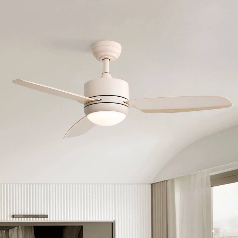46" Indoor Ceiling Fan with Dimmable Led Light and Remote Control, 6 Speeds DC Motor