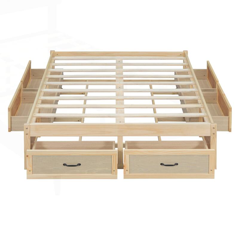 Sophisticated Platform Bed with Abundant Storage and Stylish Design