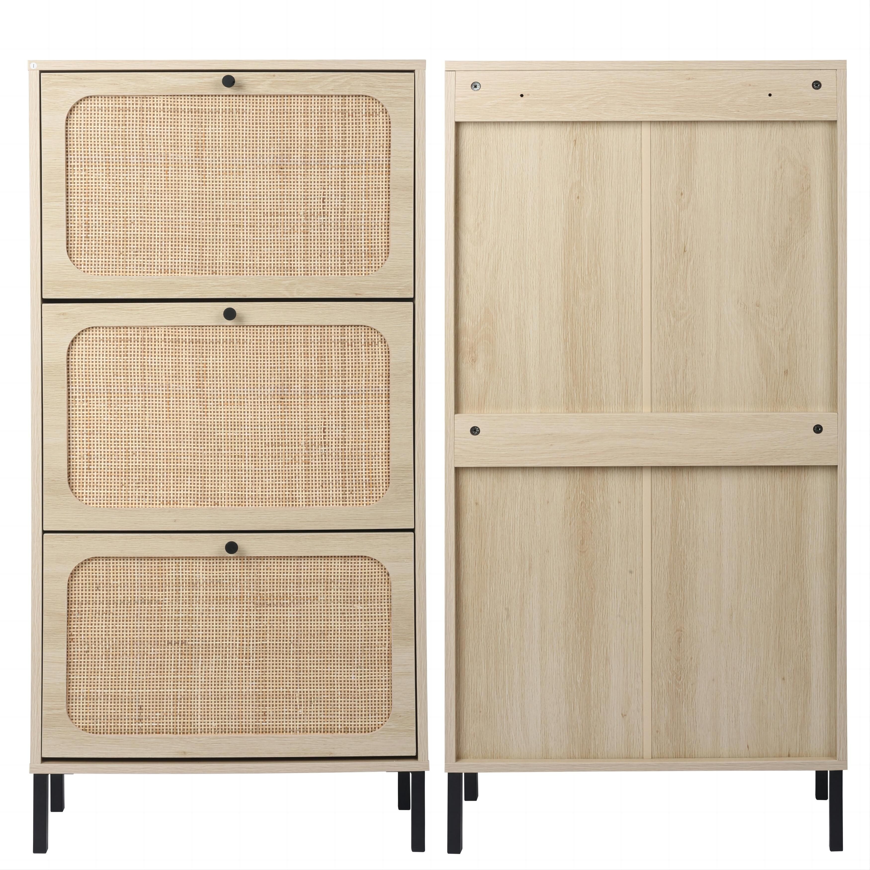 https://ak1.ostkcdn.com/images/products/is/images/direct/1e407099ff15f037eb32299e4f172c2bb74c2415/Freestanding-3-Flip-Drawers-Shoe-Rack-and-3-Door-Slim-Entryway-Shoe-Organizer-with-Half-Round-Woven-Rattan-Doors.jpg