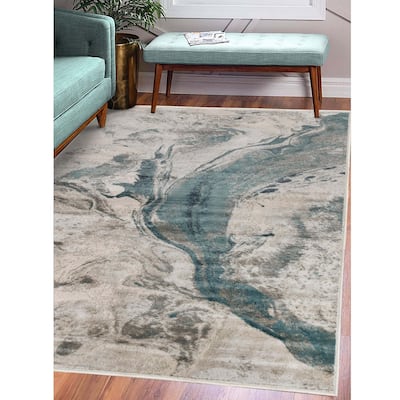 Superior Morwenna Modern Abstract Watercolor Indoor Area Rug or Runner