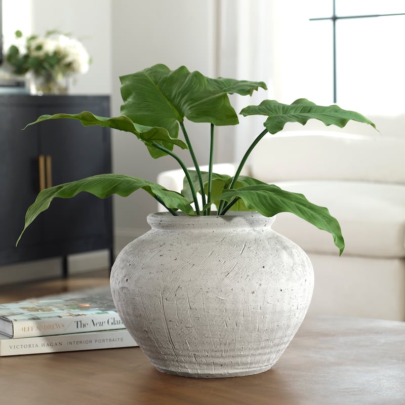 Uttermost Floreana Round White Vase