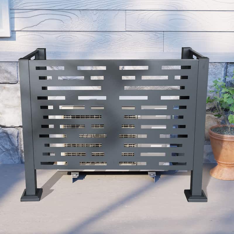 Outdoor Air Conditioner Privacy Fence Cover - Metal Design with 3 Panels, Ideal for Concealing AC Units - 22.25in. W X46.25in.D X35.25in. H