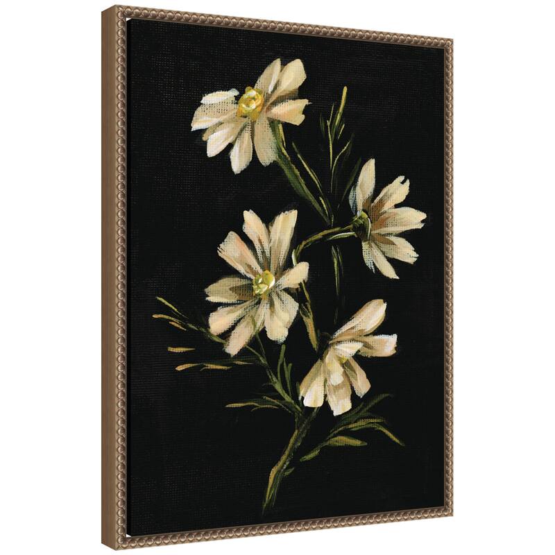 Kate and Laurel Sylvie Moody Floral 4 Framed Canvas by Annie Quigley - 18x24
