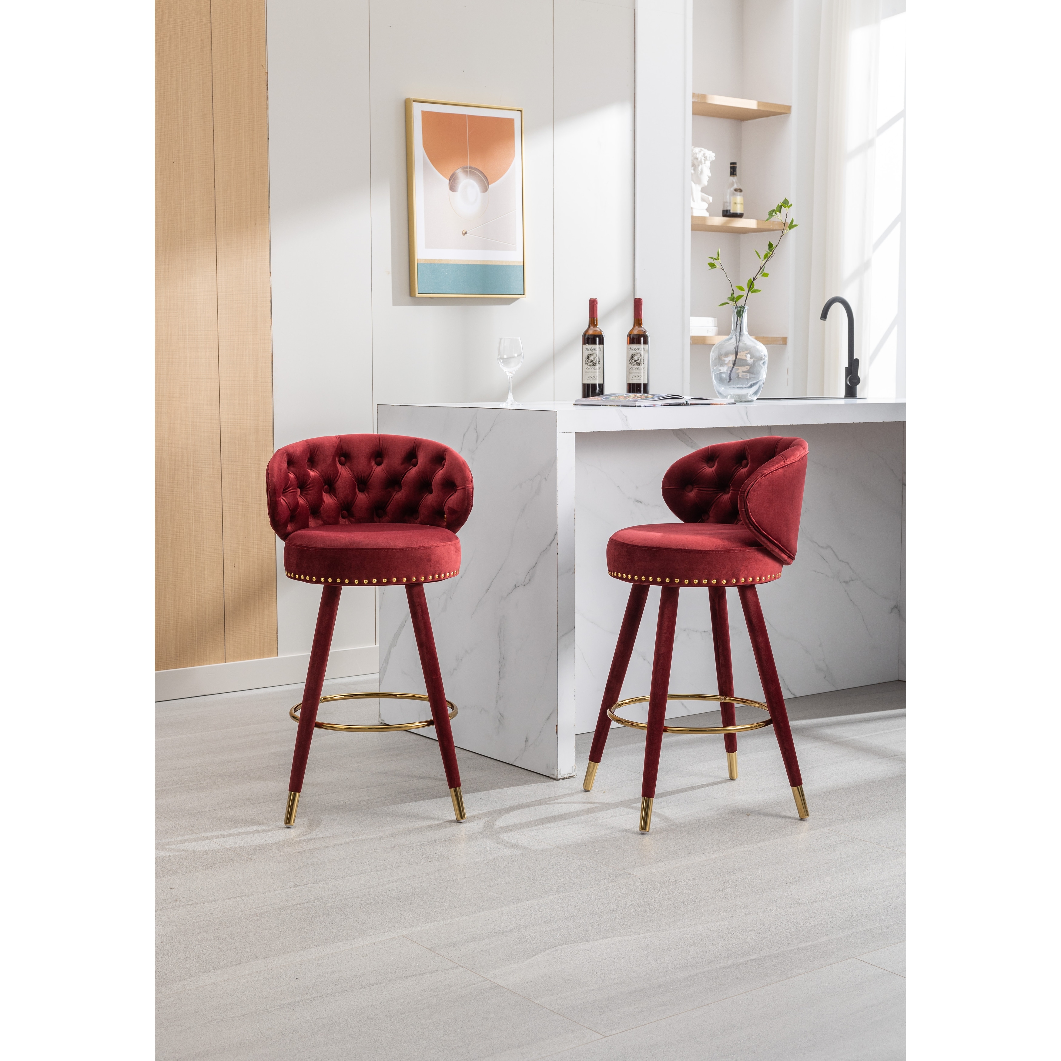 Red bar stools hot sale set of 2